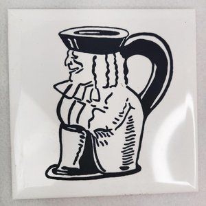 Vintage 1950s Kitsch Tile Covers TOBY MUG 4x4 12